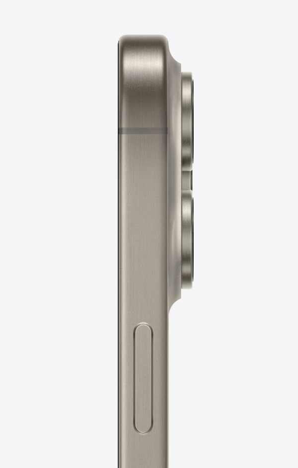 Cận cảnh khung viền Titan sang trọng, được Apple nhám nhẹ giúp giảm bám vân tay và giảm xước hiệu quả